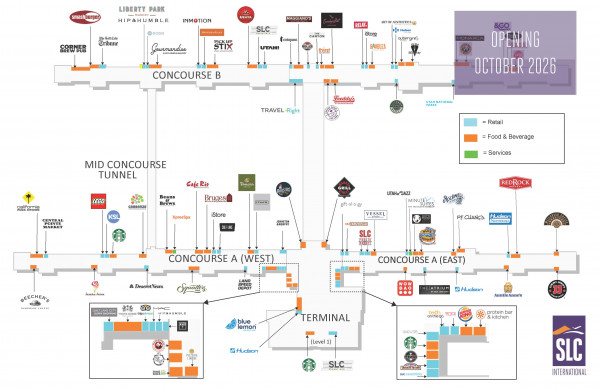 SLC Dining and Shopping Map 12.2025