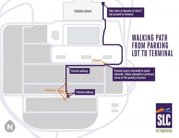 Walking map to terminal Walking map from parking lot to terminal