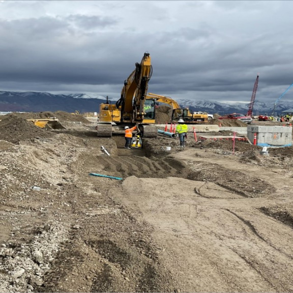 Apron northside waterline installation February 2024