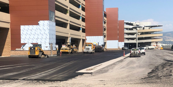 Roadway south side asphalt placement July 2020