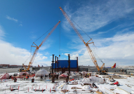 concourse B steel erection