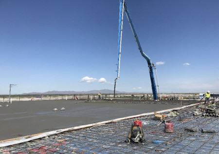 concrete placement on B east