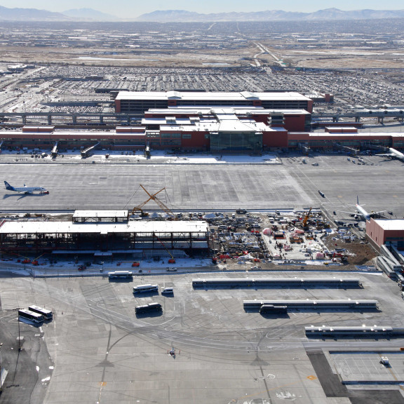 Aerial NCE and S Concourse Looking S November 30 2022