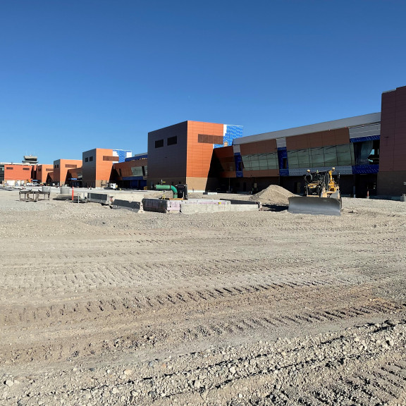 Apron grading south side area f July 2022