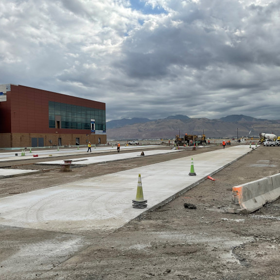 Apron paving on noth and south of SCE August 3 2022