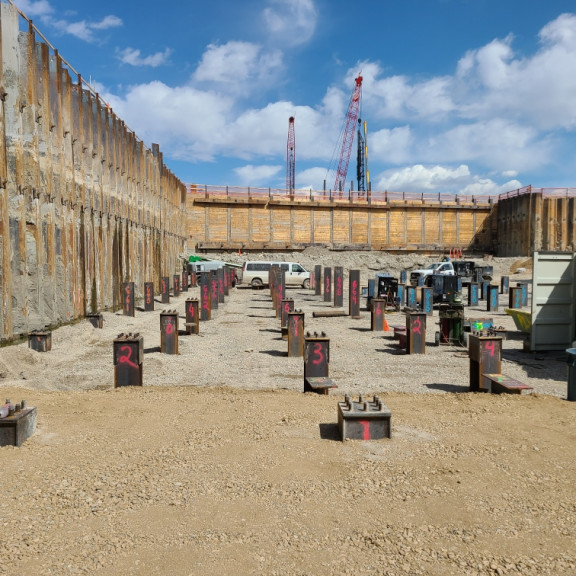 Central tunnel h pile capping May 2021