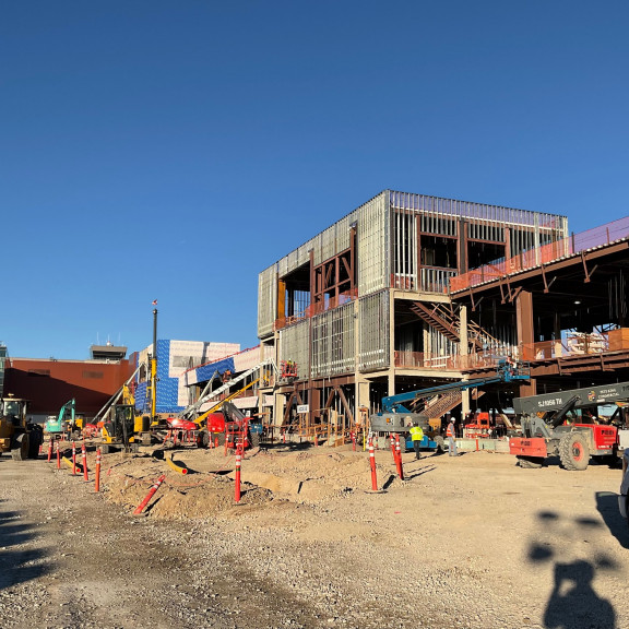 Concourse A exterior framing and sheathing November 2021