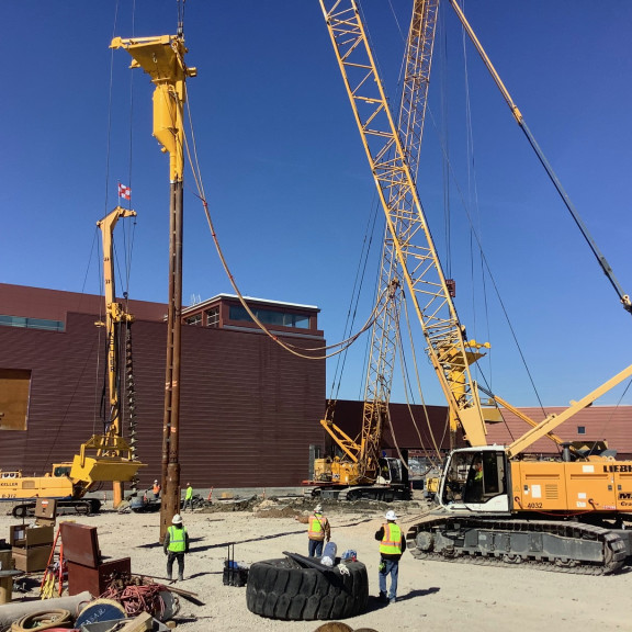 Driving stone columns March 2021