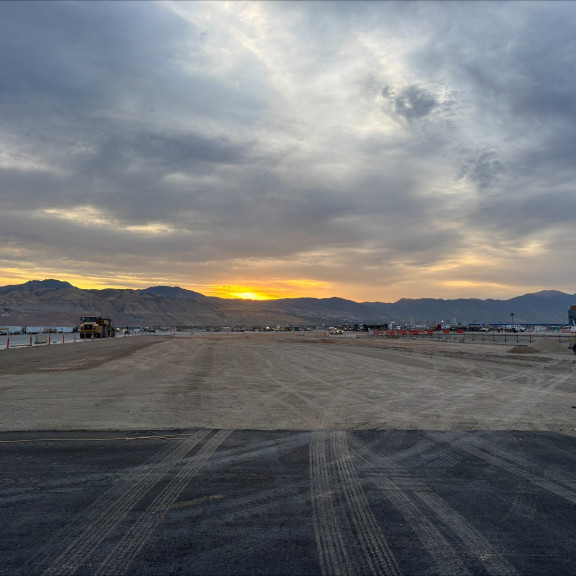 Phase 4 paving at sunrise September 2025