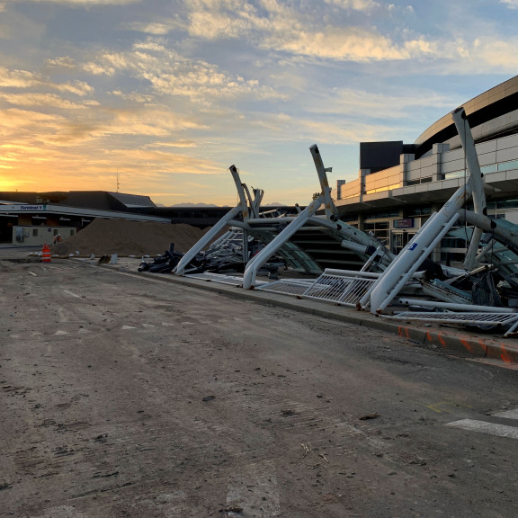 Terminal 1 canopy removal October 2020