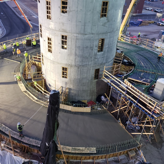 West helix slab pour February 2020